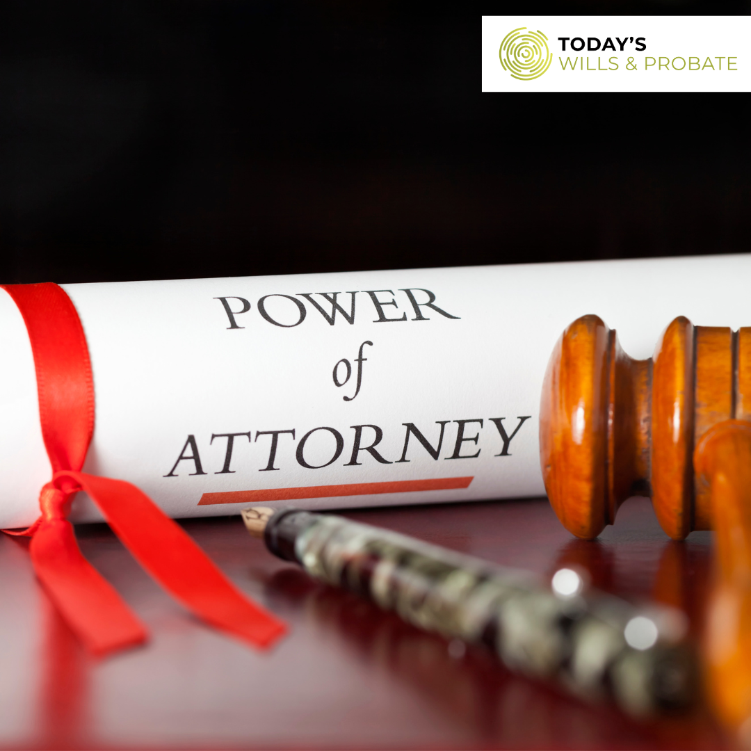 Promotional image featuring a document satying power of attorney